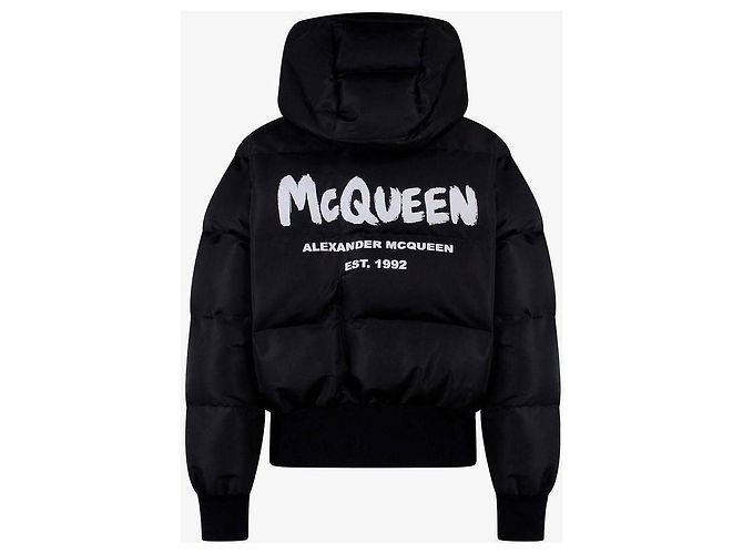 Alexander Mcqueen Jaqueta curta acolchoada de gola alta Graffiti - vista 7