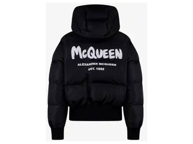 Alexander Mcqueen Jaqueta curta acolchoada de gola alta Graffiti - vista 8