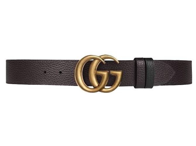 Gucci Cinturón de cuero reversible con doble hebilla - vista 4