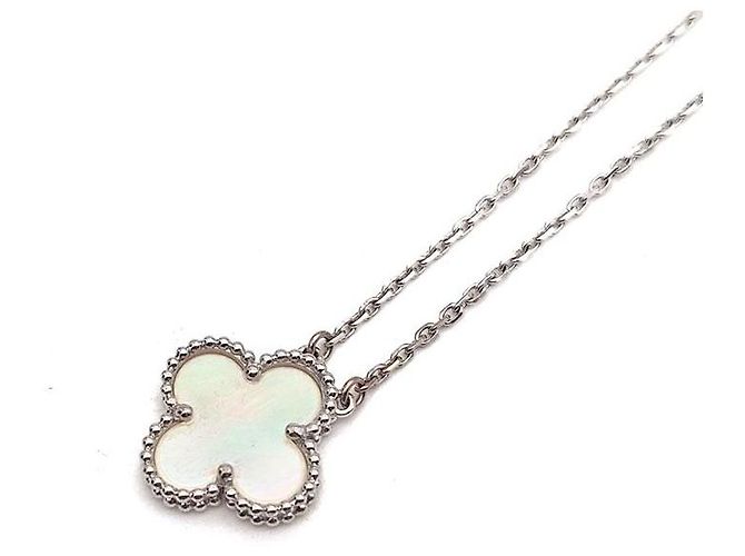 Van Cleef & Arpels Collana Vintage Alhambra Bianco - vista 5