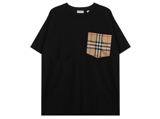 Burberry T-shirt in cotone con tasca - vista 3