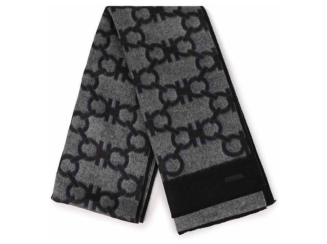 Salvatore Ferragamo Sciarpa Gancini ANTRACITE+GRIGIO+FUMO Marrone - vista 4