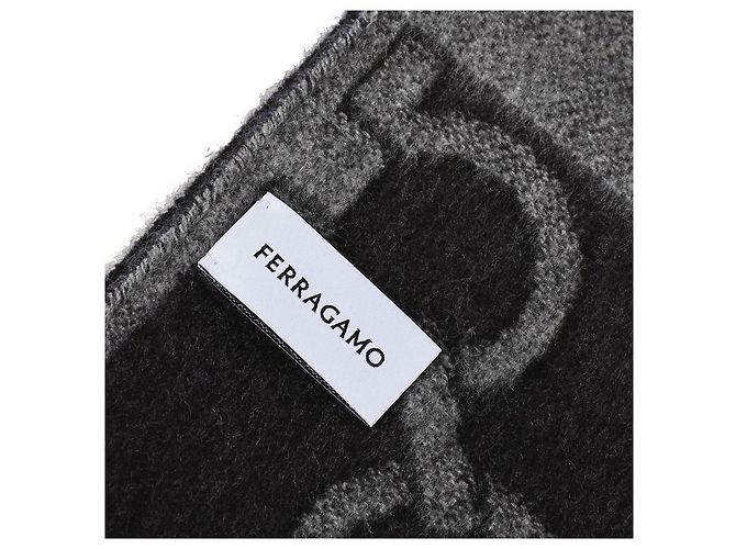 Salvatore Ferragamo Sciarpa Gancini ANTRACITE+GRIGIO+FUMO Marrone - vista 9