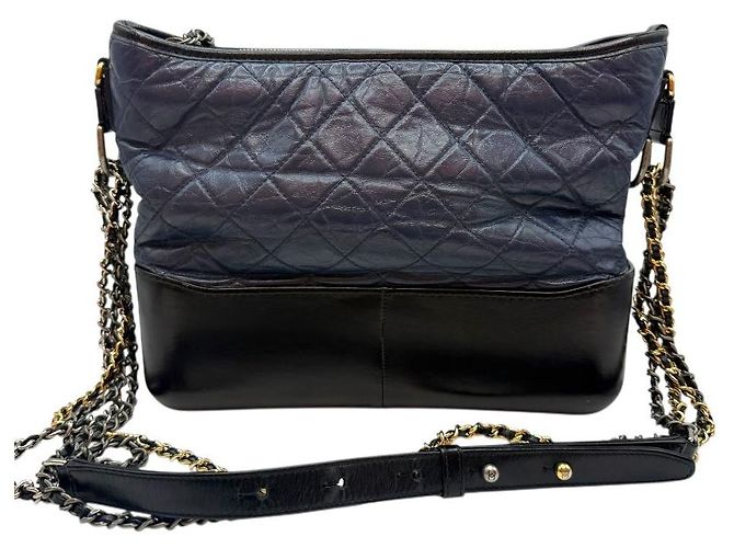 Chanel Vintage Kalbsleder Gabriel Hobo Medium Blau - Ansicht 4