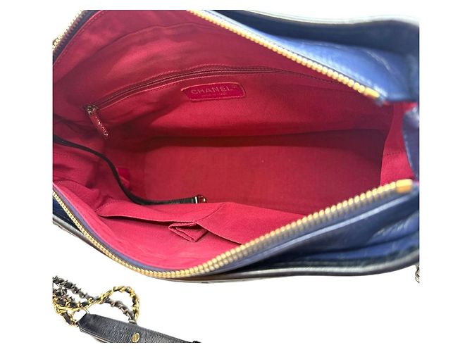 Chanel Vintage Kalbsleder Gabriel Hobo Medium Blau - Ansicht 6