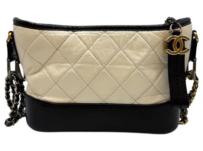Chanel Vintage Kalbsleder Gabriel Hobo klein weiß - Ansicht 2