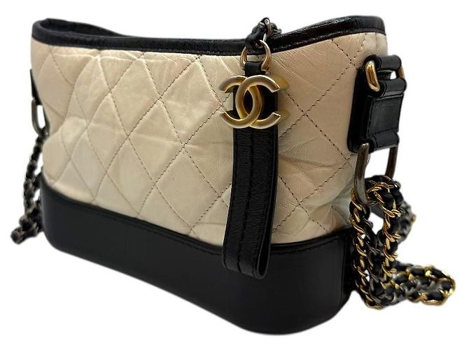 Chanel Vintage Kalbsleder Gabriel Hobo klein weiß - Ansicht 3