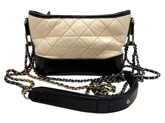 Chanel Vintage Kalbsleder Gabriel Hobo klein weiß - Ansicht 4