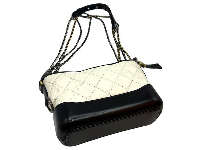 Chanel Vintage Kalbsleder Gabriel Hobo klein weiß - Ansicht 5