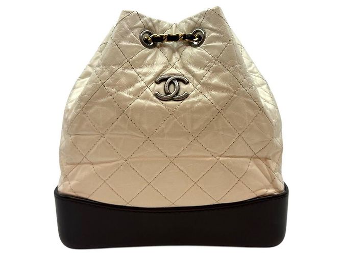 Chanel Vintage Kalbsleder Gabriel Kleine Rucksack Weiß - Ansicht 2
