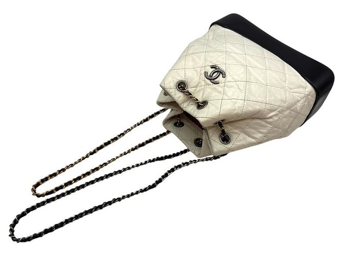 Chanel Vintage Kalbsleder Gabriel Kleine Rucksack Weiß - Ansicht 6