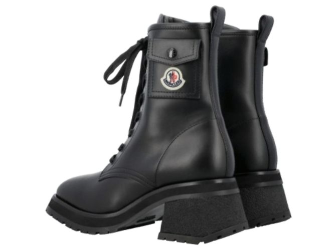 Moncler Stivaletti con lacci, tasca a soffietto e patch logo Nero - vista 5