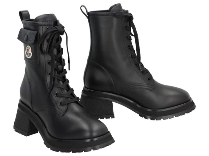 Moncler Stivaletti con lacci, tasca a soffietto e patch logo Nero - vista 6
