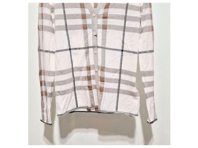 Burberry Karierte Intarsien-Seidenstrickjacke Mehrfarben - Ansicht 5