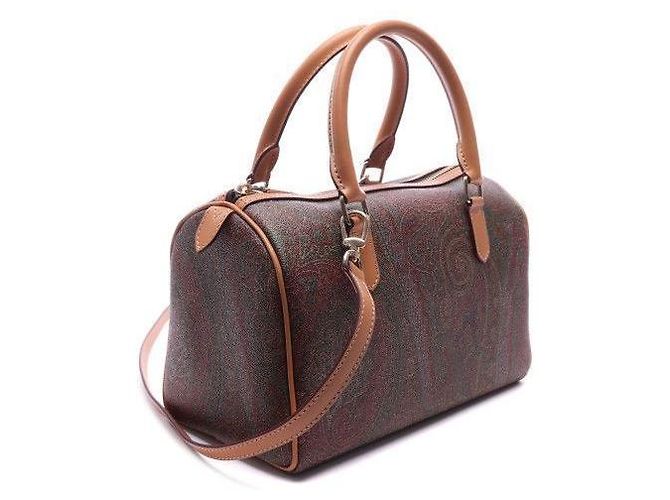 Etro Borsa Tote Boston Bag Marrone - vista 5