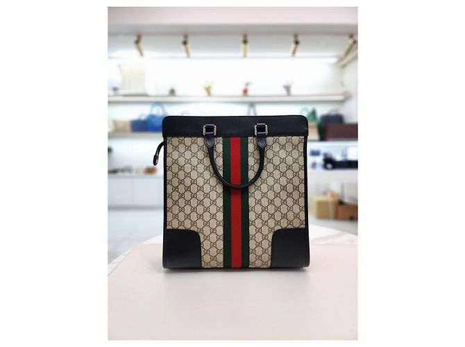 Gucci Borsa Tote Supreme con manico superiore Marrone - vista 14