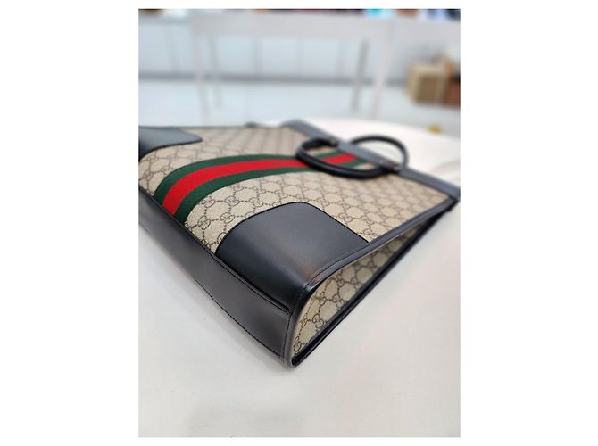 Gucci Borsa Tote Supreme con manico superiore Marrone - vista 16