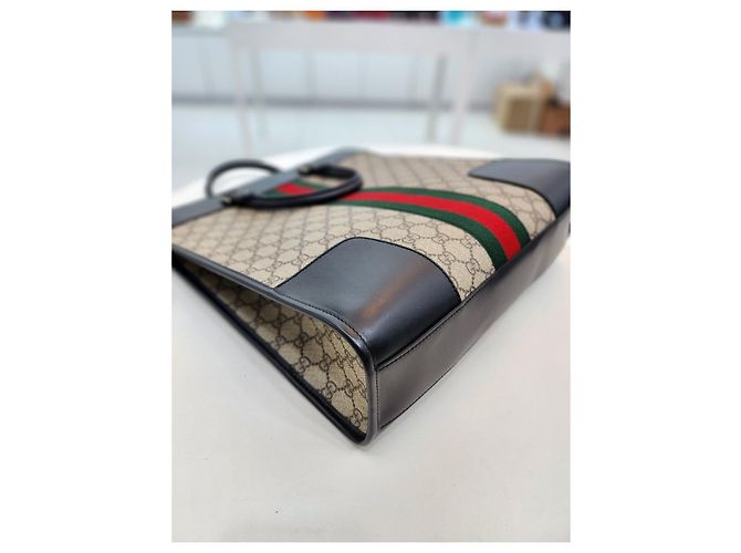 Gucci Borsa Tote Supreme con manico superiore Marrone - vista 17