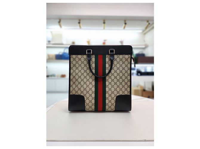 Gucci Borsa Tote Supreme con manico superiore Marrone - vista 9