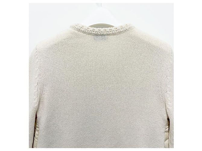 Moncler Cardigã acolchoado com zíper geométrico branco - vista 18
