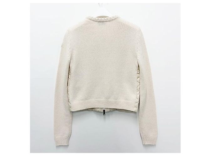 Moncler Cardigã acolchoado com zíper geométrico branco - vista 2