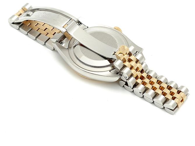 Rolex Relógio combo masculino Datejust com mostrador de dois tons, roda de roleta, data e face branca Prata - vista 15