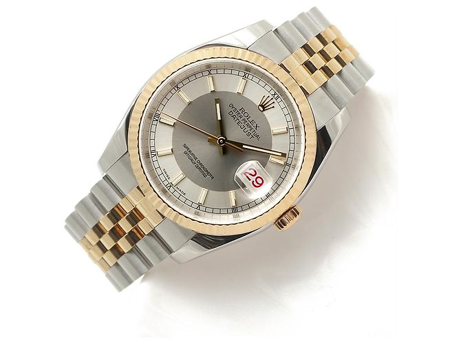 Rolex Relógio combo masculino Datejust com mostrador de dois tons, roda de roleta, data e face branca Prata - vista 21