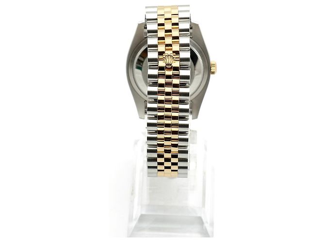 Rolex Relógio combo masculino Datejust com mostrador de dois tons, roda de roleta, data e face branca Prata - vista 6