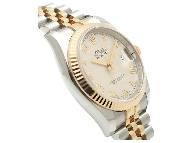 Rolex Orologio da uomo Datejust combinazione piramide romana Bianco - vista 12