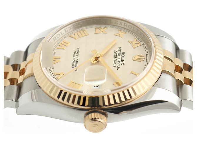 Rolex Orologio da uomo Datejust combinazione piramide romana Bianco - vista 13