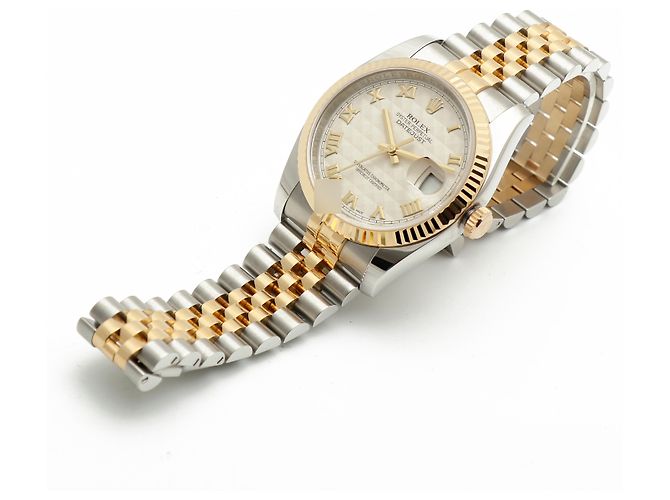 Rolex Orologio da uomo Datejust combinazione piramide romana Bianco - vista 15