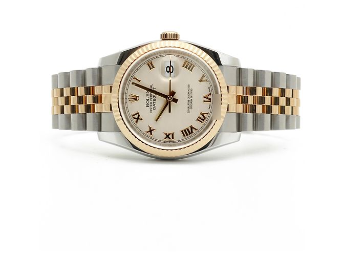 Rolex Orologio da uomo Datejust combinazione piramide romana Bianco - vista 17