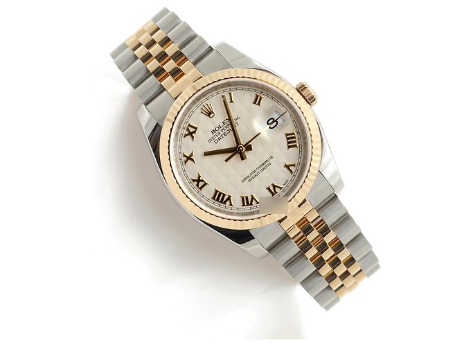 Rolex Orologio da uomo Datejust combinazione piramide romana Bianco - vista 18