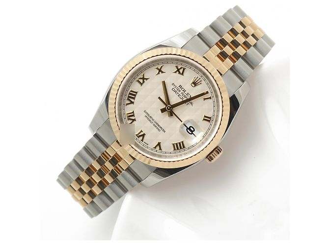 Rolex Orologio da uomo Datejust combinazione piramide romana Bianco - vista 19