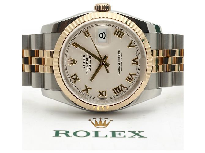 Rolex Orologio da uomo Datejust combinazione piramide romana Bianco - vista 20
