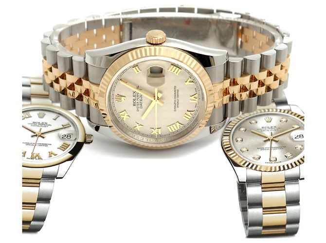 Rolex Orologio da uomo Datejust combinazione piramide romana Bianco - vista 21