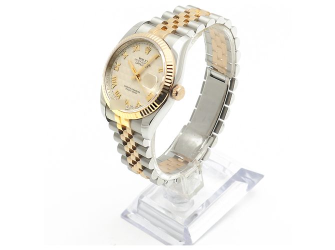 Rolex Orologio da uomo Datejust combinazione piramide romana Bianco - vista 5