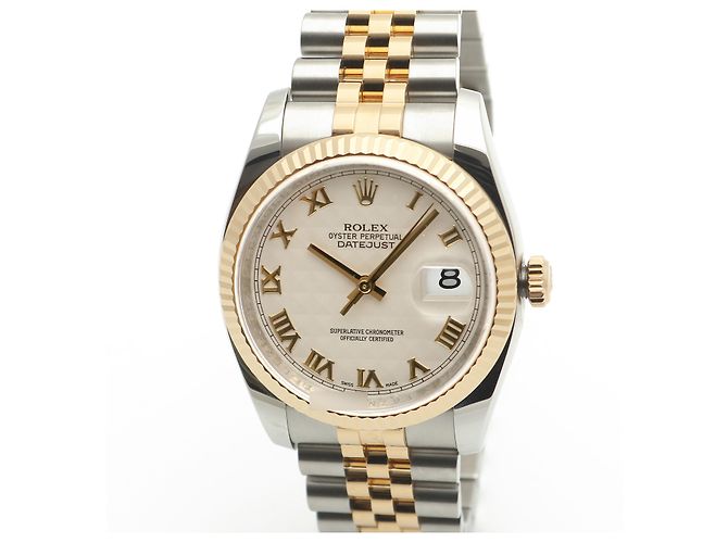 Rolex Orologio da uomo Datejust combinazione piramide romana Bianco - vista 9