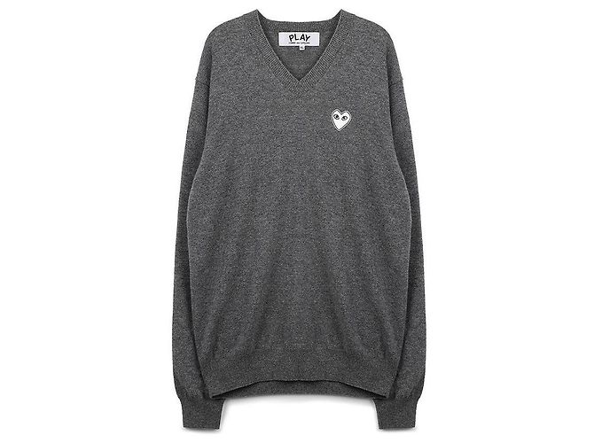 Comme Des Garcons Malha com patch de coração branco Marrom - vista 3