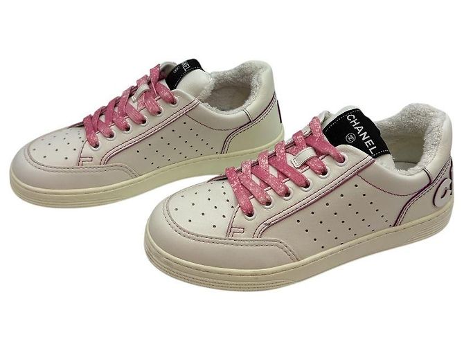 Chanel Damen-Sneaker aus Kalbsleder mit Logo Weiß - Ansicht 4