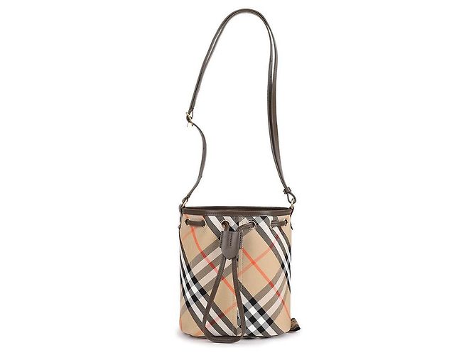 Burberry Borsa a secchiello con motivo a quadri Marrone - vista 3
