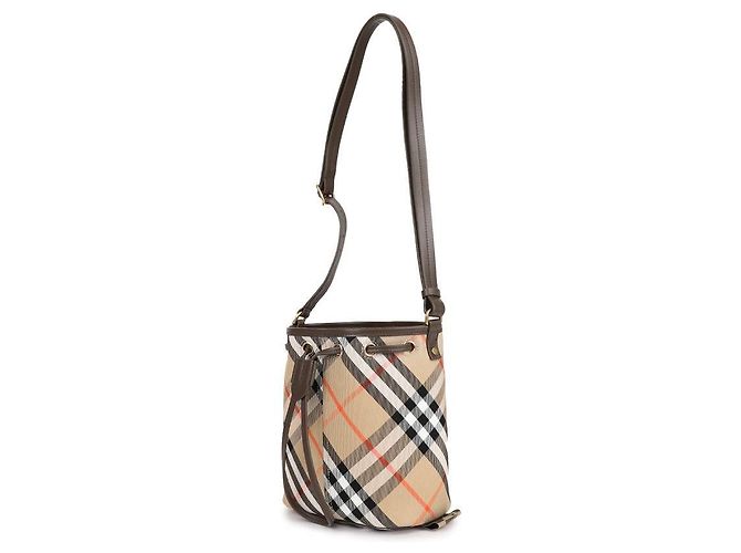 Burberry Borsa a secchiello con motivo a quadri Marrone - vista 4
