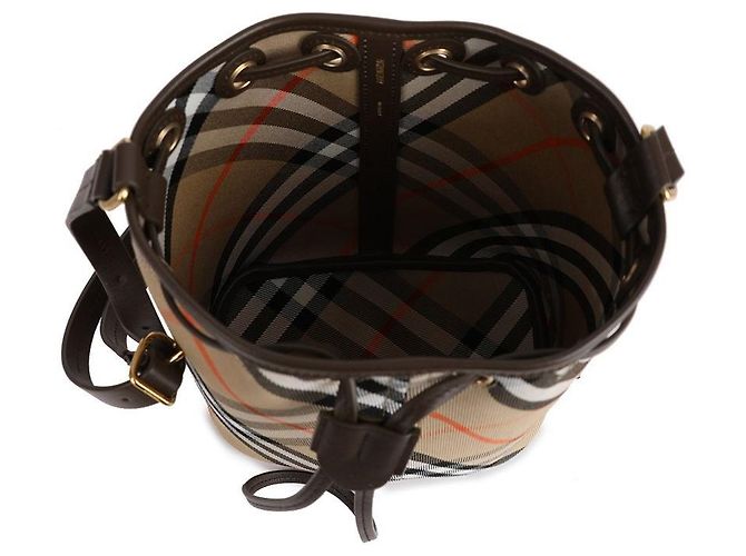 Burberry Borsa a secchiello con motivo a quadri Marrone - vista 7