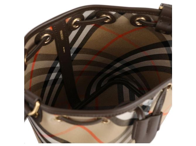 Burberry Borsa a secchiello con motivo a quadri Marrone - vista 8