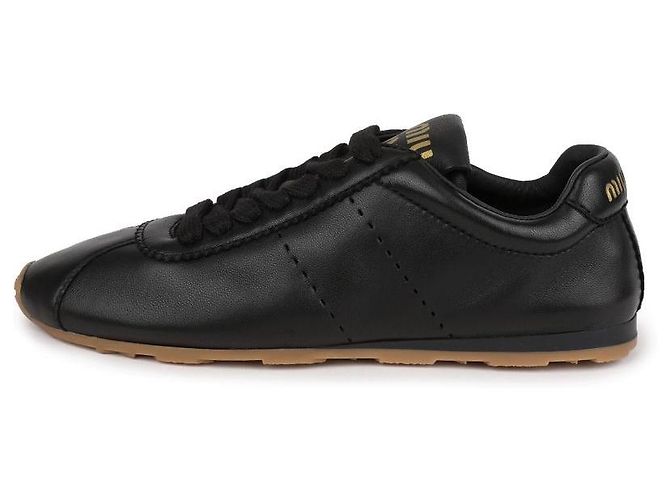 Miu Miu Napa-Leder-Sneaker Schwarz - Ansicht 6