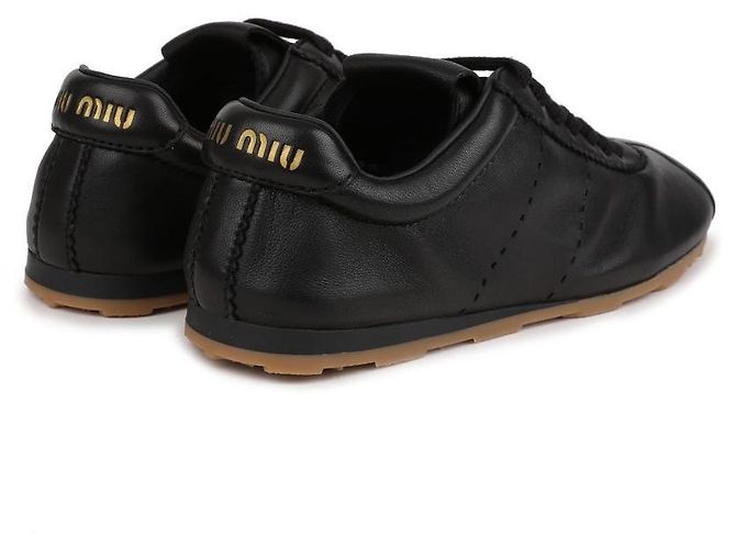Miu Miu Napa-Leder-Sneaker Schwarz - Ansicht 8