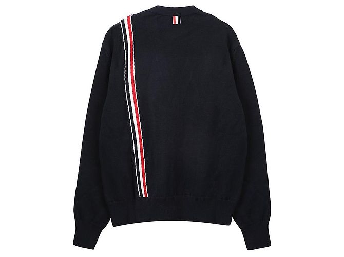Thom Browne Streifen-Intarsien-Cotton-Cardigan Blau - Ansicht 4