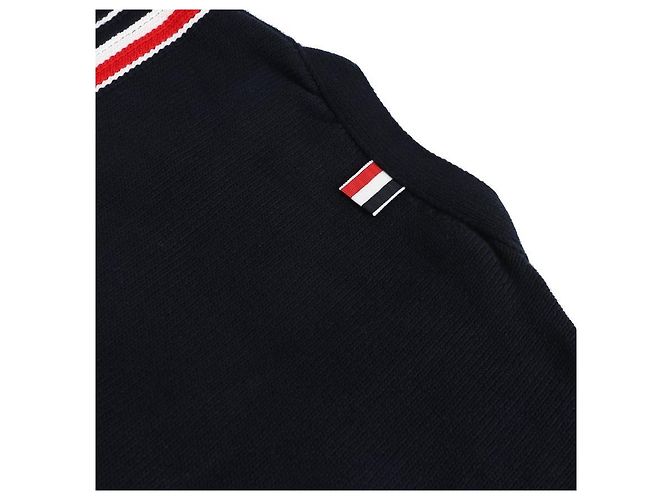 Thom Browne Streifen-Intarsien-Cotton-Cardigan Blau - Ansicht 6