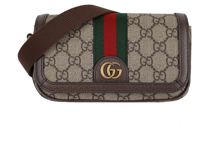 Gucci Borsa a Spalla Super Mini Ophidia da Uomo Marrone - vista 3