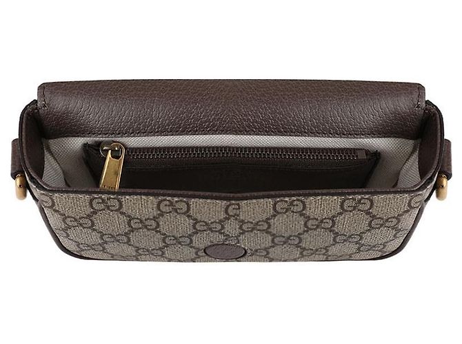 Gucci Borsa a Spalla Super Mini Ophidia da Uomo Marrone - vista 7